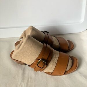 Ralph Lauren Purple Label Womens Brown Slide Sandals Shows Sz 36 1/2 B 6.5 Italy